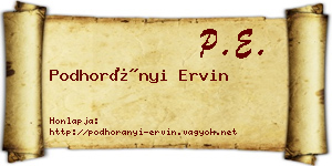 Podhorányi Ervin névjegykártya