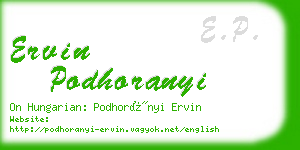ervin podhoranyi business card